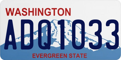 WA license plate ADQ1033