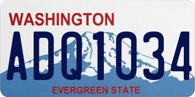 WA license plate ADQ1034