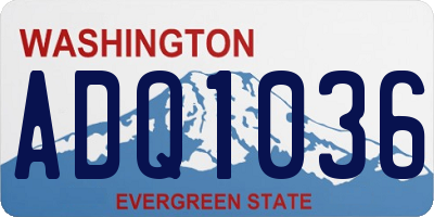 WA license plate ADQ1036