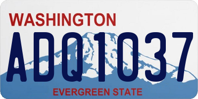 WA license plate ADQ1037