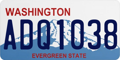 WA license plate ADQ1038