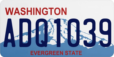 WA license plate ADQ1039