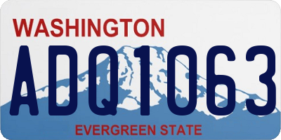 WA license plate ADQ1063
