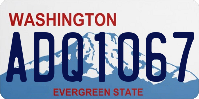 WA license plate ADQ1067
