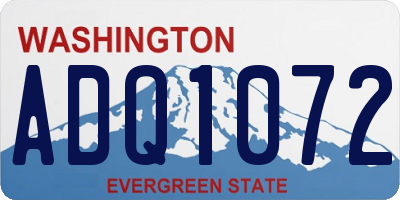WA license plate ADQ1072