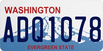 WA license plate ADQ1078