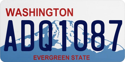 WA license plate ADQ1087