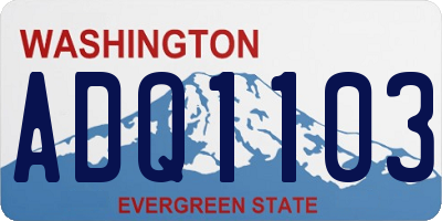 WA license plate ADQ1103