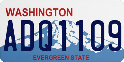 WA license plate ADQ1109