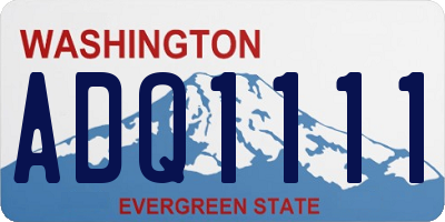WA license plate ADQ1111