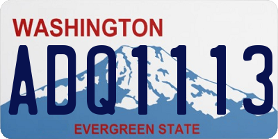 WA license plate ADQ1113