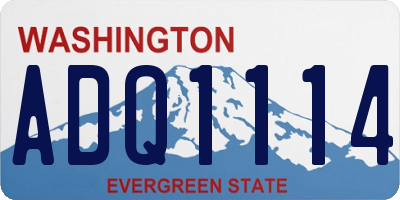 WA license plate ADQ1114