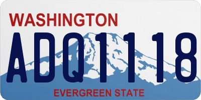 WA license plate ADQ1118