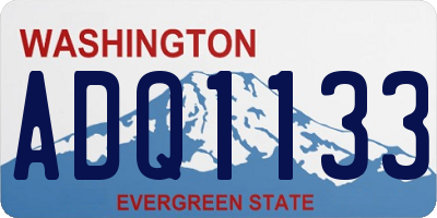 WA license plate ADQ1133