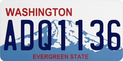 WA license plate ADQ1136