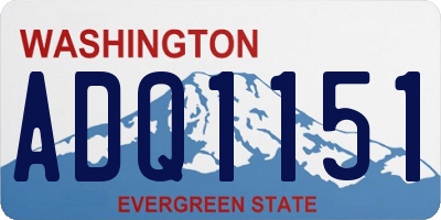 WA license plate ADQ1151