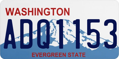 WA license plate ADQ1153