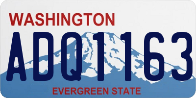 WA license plate ADQ1163