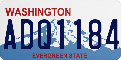 WA license plate ADQ1184