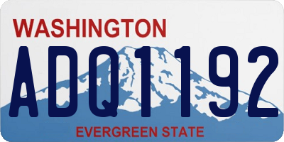 WA license plate ADQ1192