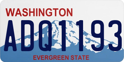 WA license plate ADQ1193