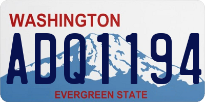 WA license plate ADQ1194
