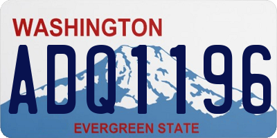 WA license plate ADQ1196