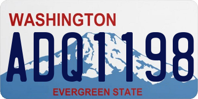 WA license plate ADQ1198