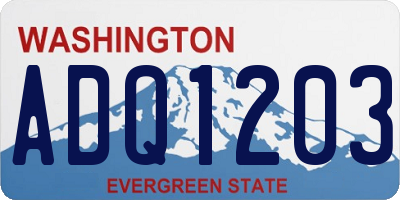 WA license plate ADQ1203
