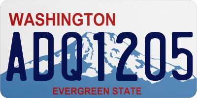 WA license plate ADQ1205