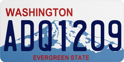 WA license plate ADQ1209