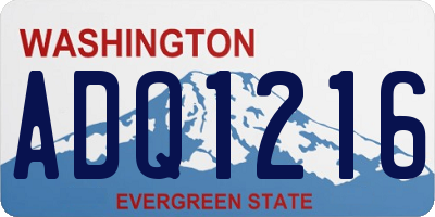 WA license plate ADQ1216