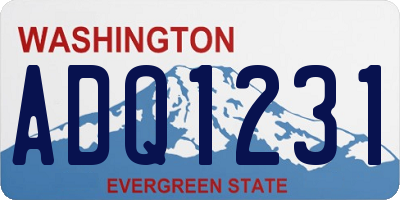 WA license plate ADQ1231