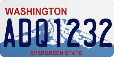 WA license plate ADQ1232