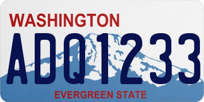 WA license plate ADQ1233