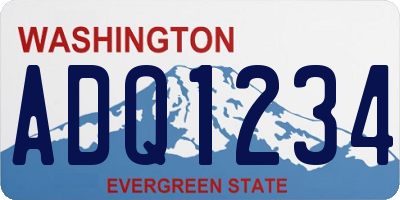 WA license plate ADQ1234