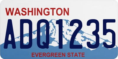WA license plate ADQ1235