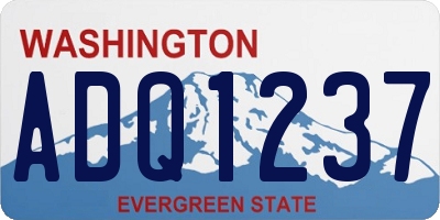 WA license plate ADQ1237
