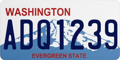 WA license plate ADQ1239