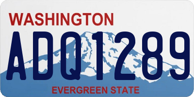 WA license plate ADQ1289