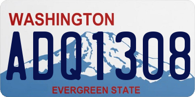 WA license plate ADQ1308