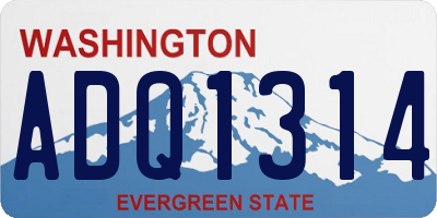 WA license plate ADQ1314