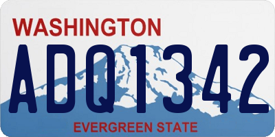 WA license plate ADQ1342