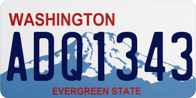 WA license plate ADQ1343