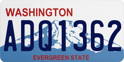 WA license plate ADQ1362