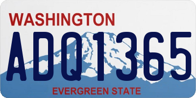 WA license plate ADQ1365