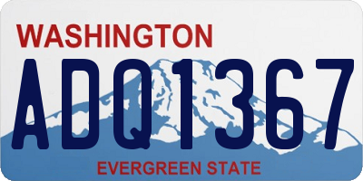 WA license plate ADQ1367