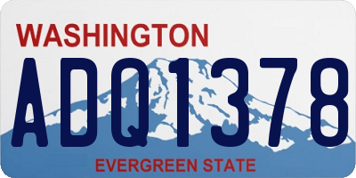 WA license plate ADQ1378