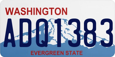 WA license plate ADQ1383