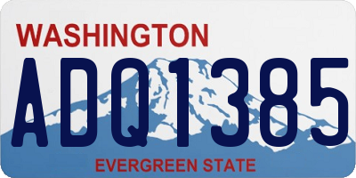 WA license plate ADQ1385